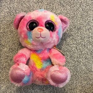 TY Beanie Boos - Franky 6” pink plush stuffed bear NWT